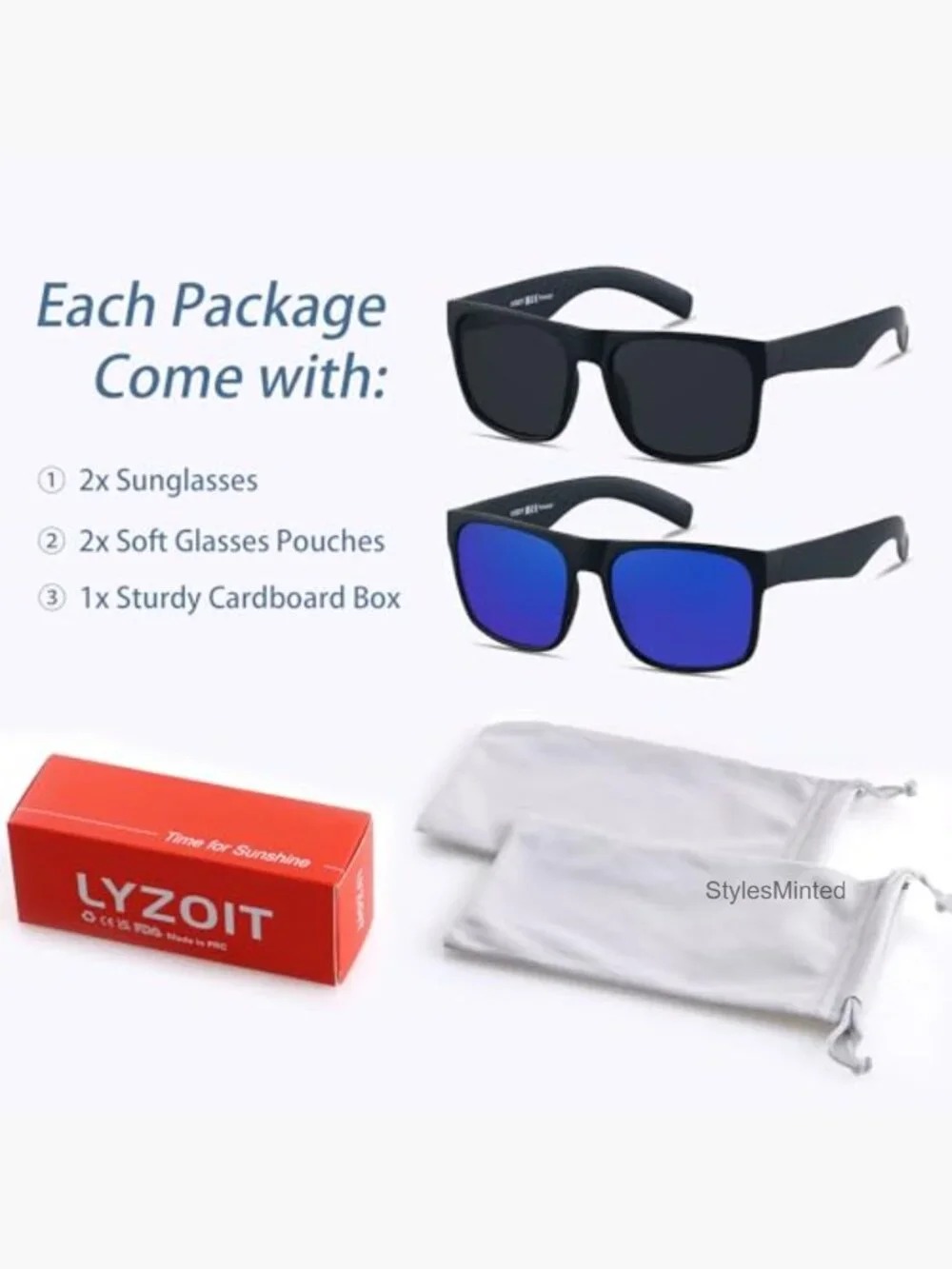 XL Oversized Square Sunglasses for Big Wide Heads Polarized UV400